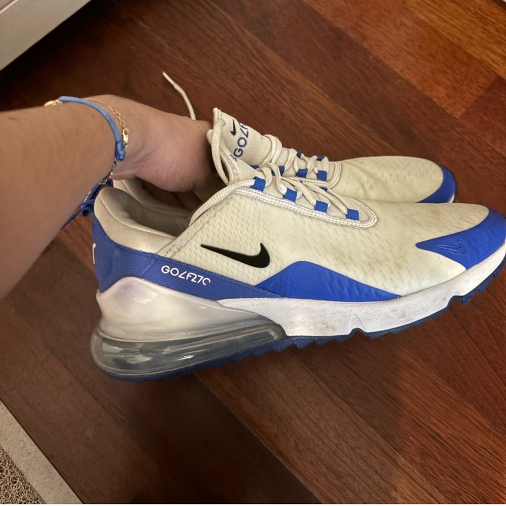 LAST CALL. Air max 270 golf shoes/ cleats. Size 10.5. Used as is condition.
